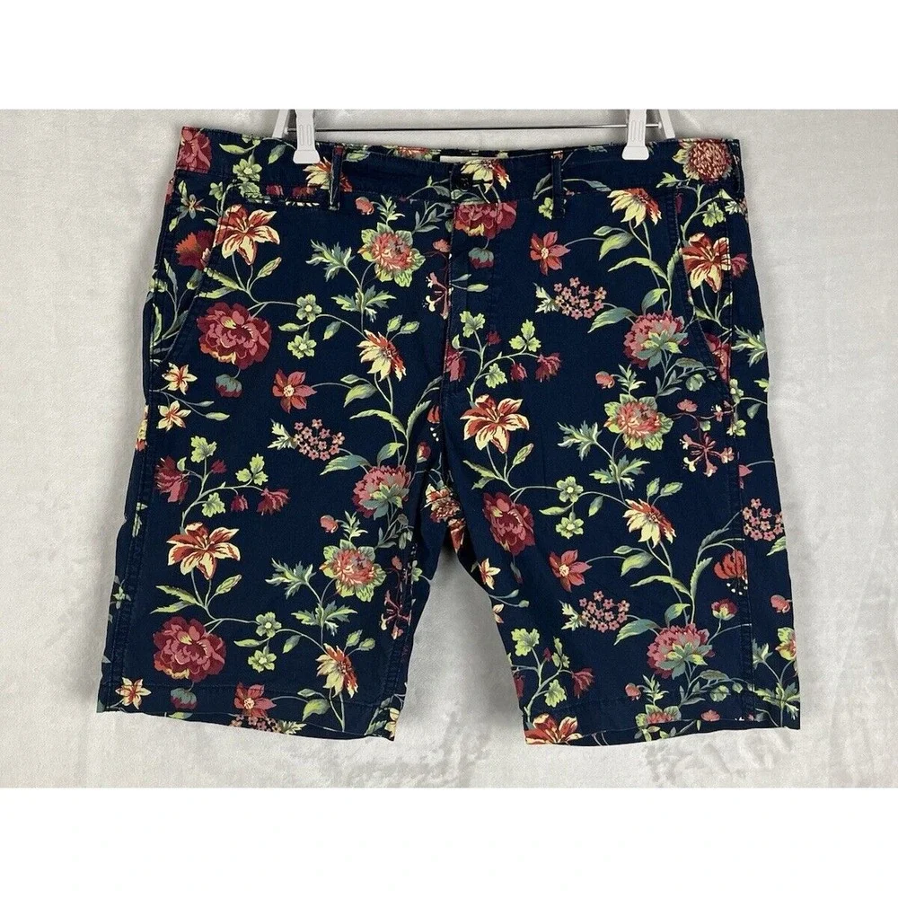 Ralph Lauren Denim Supply Short Men 40 Navy Floral Pocket 10'' Inseam Preppy